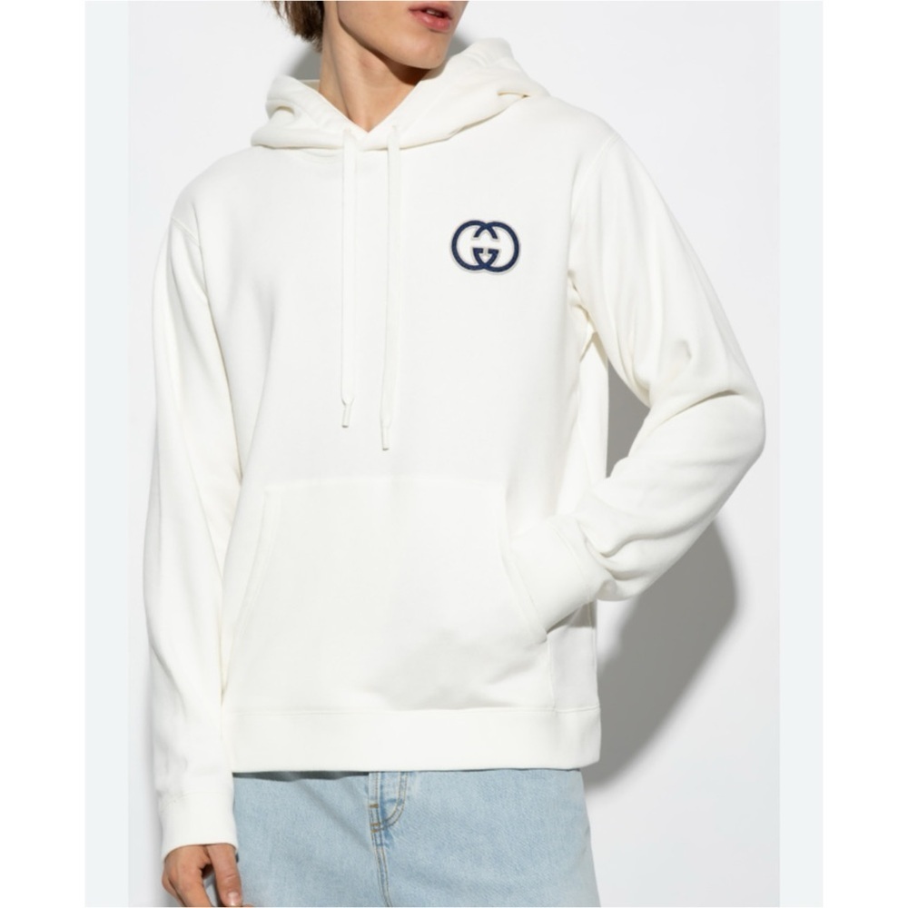 Gucci interlocking G logo, oversized cotton hoodie size small fits large